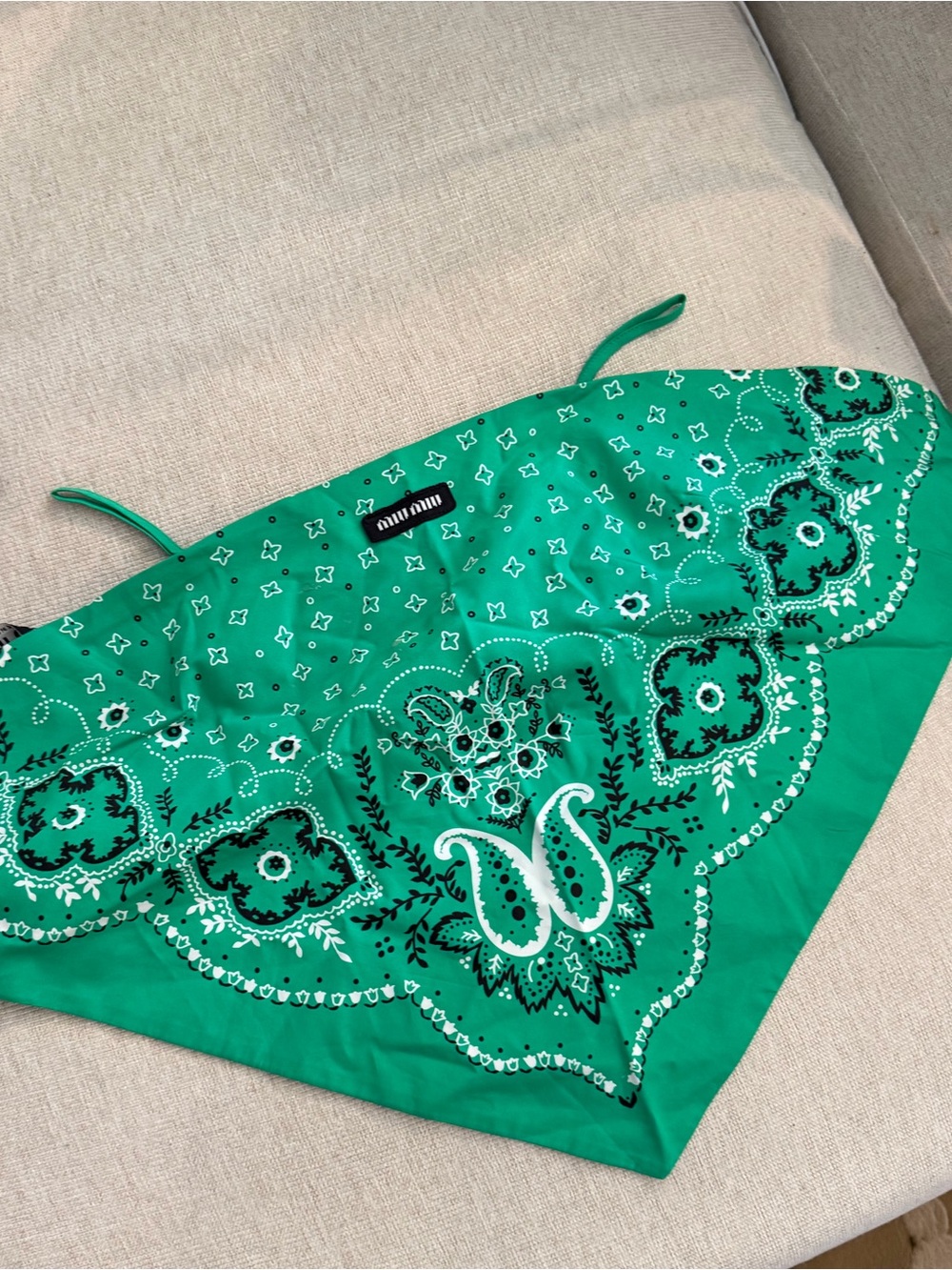 Miu Miu Green Bandana Top size small IT 40 US 4 small